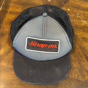 Black and Gray Trucker Hat Snap on hat